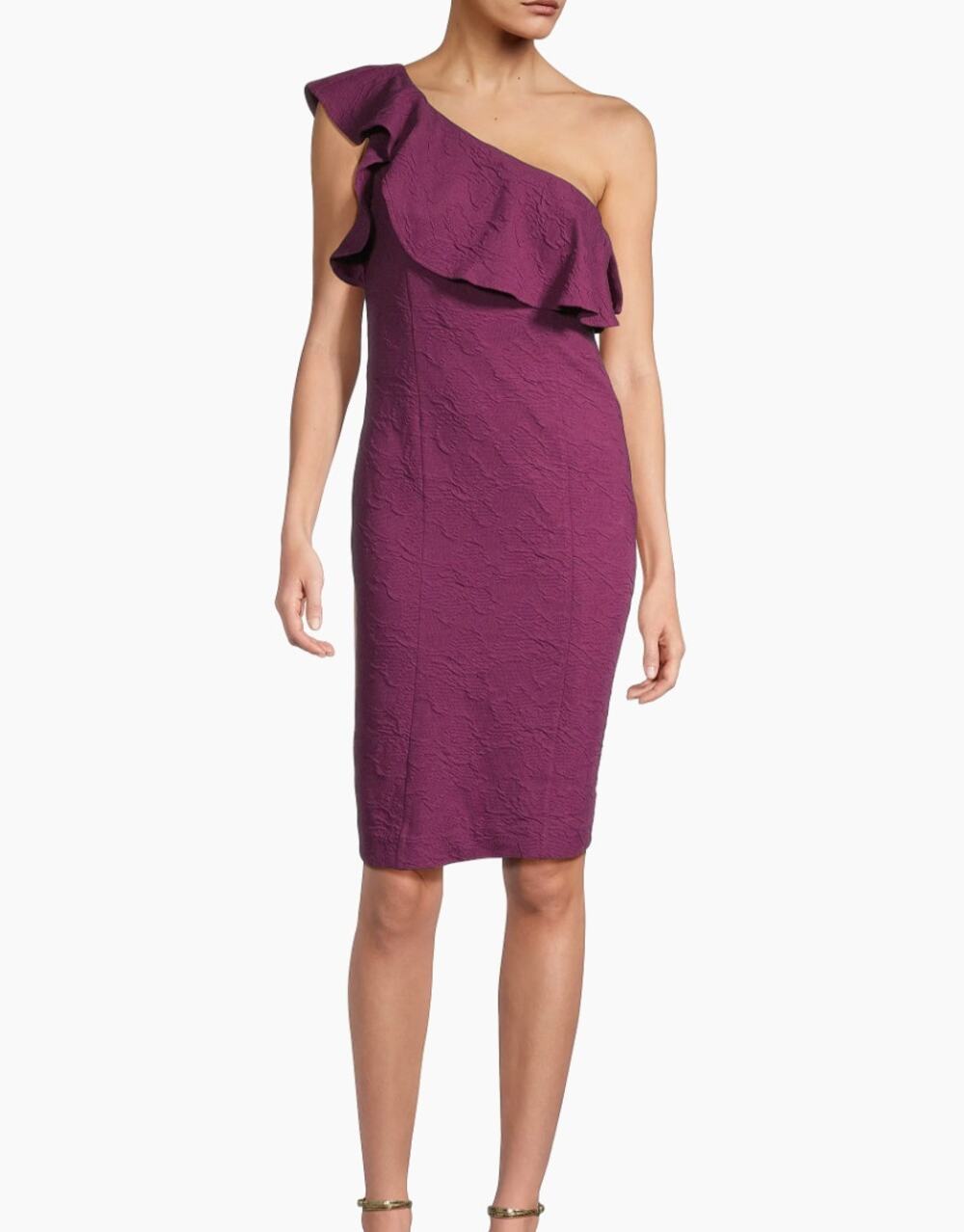 Lily Pulitzer Boudreaux One Shoulder Knit Jacquard Mini Dress Cherry Size 8
